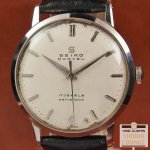 画像1: セイコー SEIKO マーベル Sマーク 白文字盤 17石 SSケース 手巻き (1)