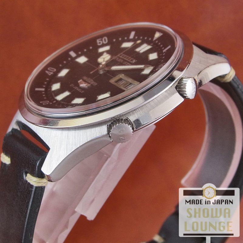 シチズン セブンスター 100m ダイバー 黒文字盤 パラウォーター オートマチック CITIZEN SEVEN STAR DIVER PARA  WATER