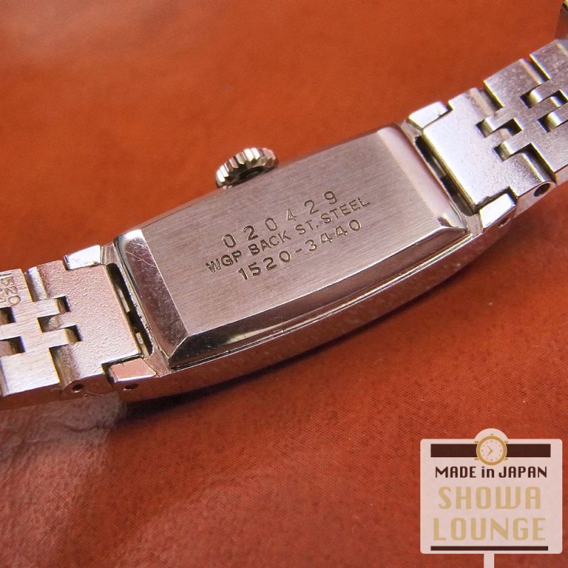 セイコー ブレスレット レディース ドレスウォッチ 1520-3440 角型 WGPケース 23石 オリジナルブレス装着 手巻き 1970年 SEIKO  Bracelet