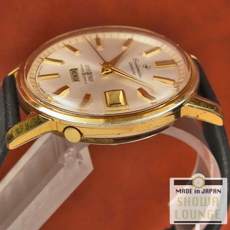 SEIKO 金色機械 ☆1965年製 SEIKO セイコー SEIKO MATIC Ref.6206-8040 ２６石 イルカマーク 自動巻紳士腕時計 SEIKOベルト 国産名機逸品