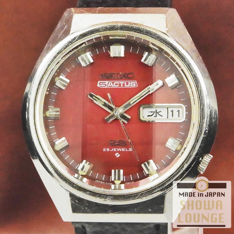 セイコー ファイブアクタス SS 3面カットガラス仕様 赤文字盤 6106-7690 オートマチック 1973年 SEIKO 5 ACTUS