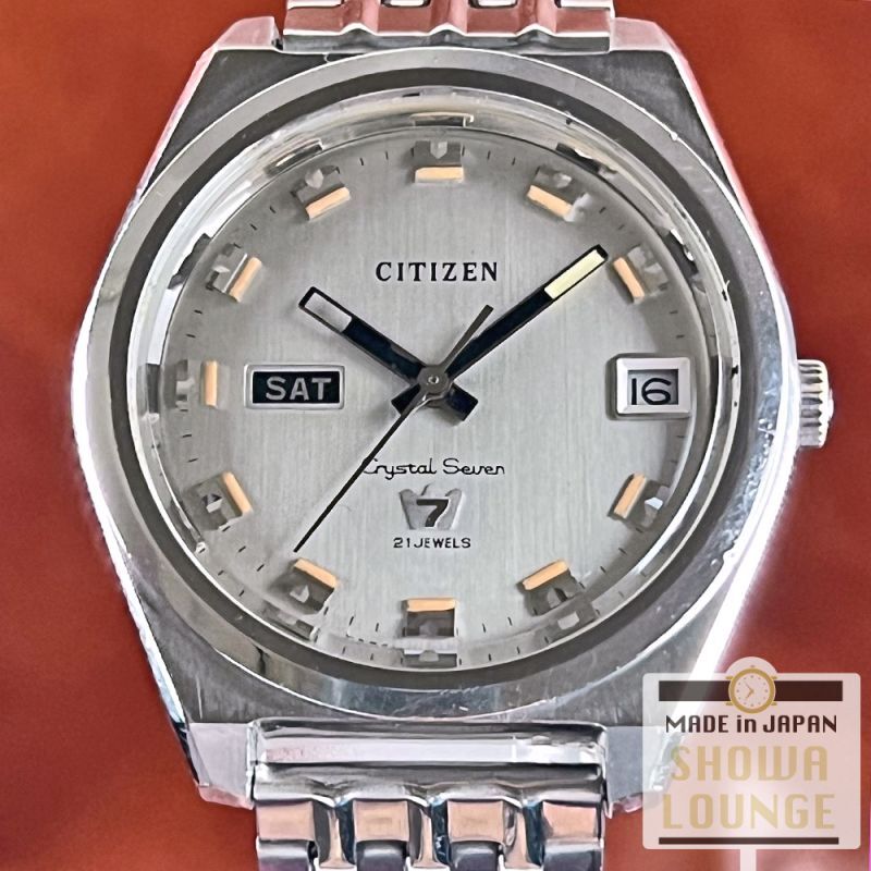 CITIZEN メカニカル　自動巻きメンズ腕時計　21石　クリスタルカットガラス